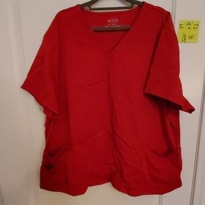 CLEARANCE. Cherokee Luxe Red scrub top 3XL